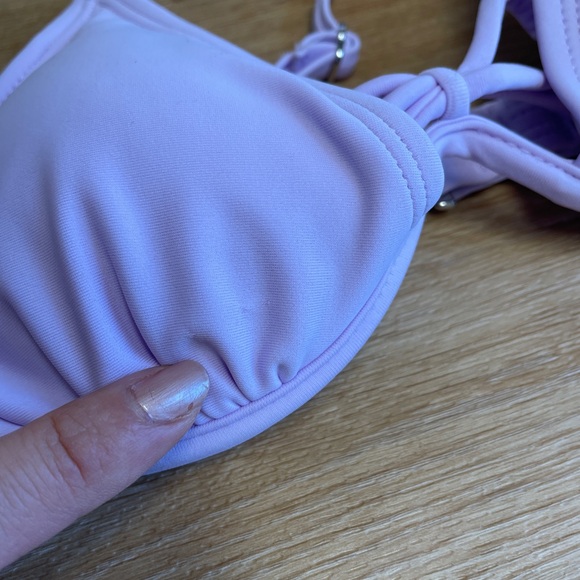 WILD FABLE BIKINI TOP SIZE XXS LILAC PURPLE UNDERWIRE FRONT TIE DETAIL NWT - Picture 7 of 7